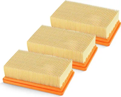 Obrázek produktu pro Sada 3 náhradních plochých skládaných filtrů pro mokro-suché vysavače Kärcher MV4, MV5, MV6, WD4, WD5, WD6, WD4P, WD5P, WD6P – Nahrazuje 2.863-005.0