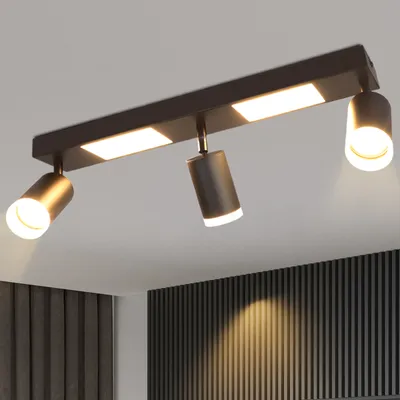 NETTLIFE Plafoniera 4 Fiamma Nera Faretto Da Soffitto GU10 Orientabile Interno Moderno 93928152