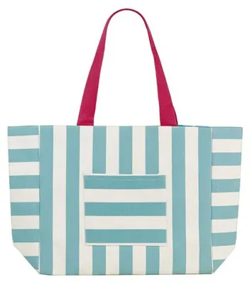 Produktbild von Beco Strandtasche | Canvas | Aqua/Weiß | Ca. 38 x 34 x 15 cm**