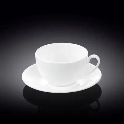 Image de Tasses à thé Wilmax avec soucoupes, lot de 6, 250 ml WL-993000/6C