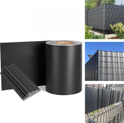 Produktbild von LARS360 3 Roll Privacy Strips PVC Double Bar Mesh Privacy Film s upevňovacími klipy Privacy Bar Mesh Fence Windbreak Opaque Fence for Garden Fence Balcony