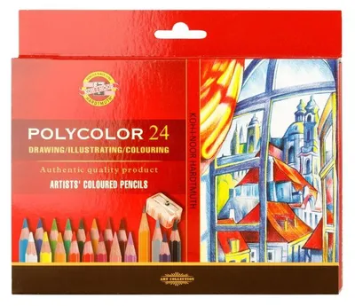 Produktbild von Polycolor- Künstlerfarbstifte 24er Pack inklusive Anspitzer und 2 Graphitstifte