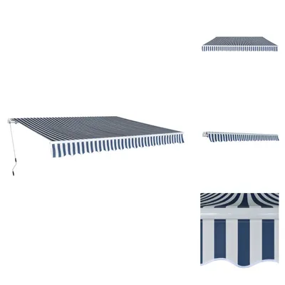 Obrázok produktu pre markíza so sklopným ramenom vidaXL 400 cm modrá/biela - Markízy