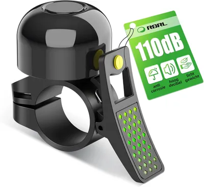 Obrázek produktu pro Zvonek na kolo, 110 dB - Mini - Hliník - Průměr řídítek 21 až 22,2 mm - Vhodný pro horská kola, silniční kola a městská kola