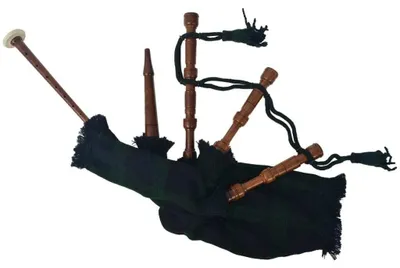 Produktbild von Dudelsack Kinder Schottisches Hochland Highland Spielzeug Musikinstrument für Rollenspiele Kostüm Fasching Folklore Zubehör Höhe 186 cm Grün Schwarz