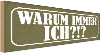 Produktbild von vianmo Holzschild 10x27 cm warum immer ich Dekoration