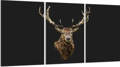 Produktbild von Herdabdeckplatten 3 teilig 30x52 Glaskeramikkochfeld Abdeckung Glas, Reh Schwarz
