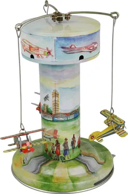 Produktbild von Blechspielzeug - Karussell mit Flugzeugen - Flughafen - Flugzeugkarussell