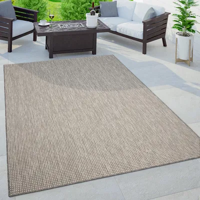 Produktbild von Outdoor Teppich Modern einfarbig wetterfest Pflegeleicht für Garten & Balkon Grösse 120x160 cm