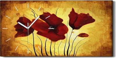 Produktbild von Leinwand Wanduhr Wandkunst Uhr Geräuschlos Kunstdruck 60x30 Ölgemälde Blumen - weiße Hände