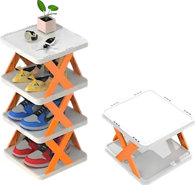 Produktbild von Klappständer für Schuhe - Orange, 4 Ebenen KP39030