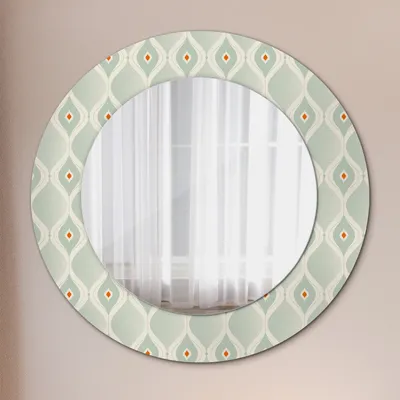 Produktbild von Okrúhle zrkadlo s modernou potlačou - Dekoratívne zrkadlo na stenu - ľahký vintage vzor - Ø50cm