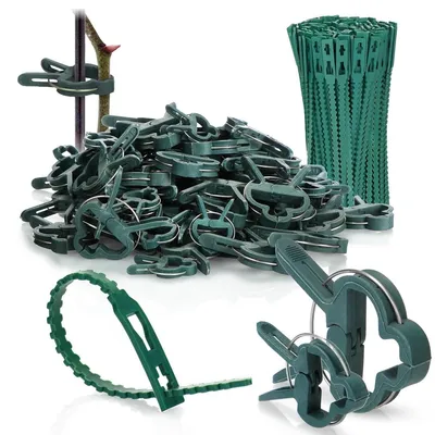 Produktbild von Pflanzenclips Pflanzenbinder Pflanzenklammern - 150-teilig - Kunststoff und Metall - Grün