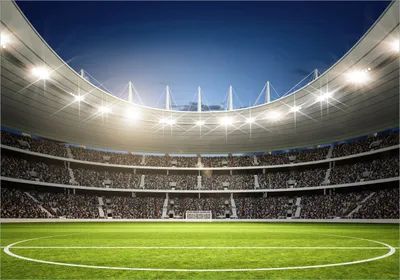 Produktbild von Wallario Poster - Fußballstadion Mittellinie, Kunstdruck Größe: 70 x 100 cm