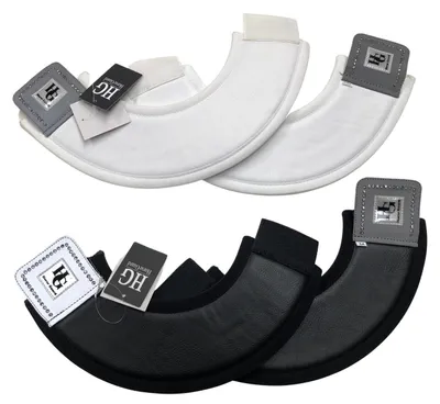 Image de Horse Guard Lot de 2 cloches de sabot Spring protection des coussinets Velcro blanc noir, Couleur:blanc, Taille:M