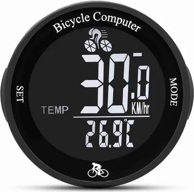 Produktbild von Fahrradcomputer, kabelloser Fahrradtacho, LCD-Hintergrundbeleuchtung, multifunktional, für Fahrrad, schwarz-weißes Display
