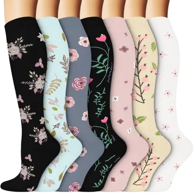 Image de Chaussettes pour femmes et hommes, motifs floraux