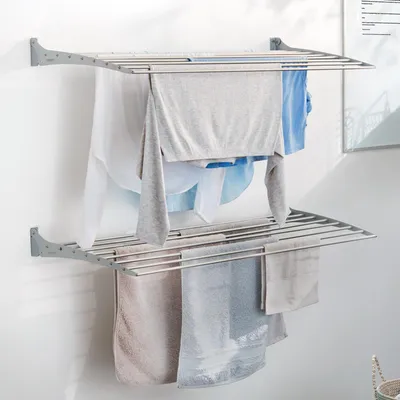 Obrázek produktu pro Stojan na prádlo pro montáž na stěnu, kompaktní a stabilní sušák na prádlo - Foxydry Fold Down 100 cm