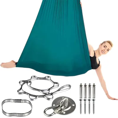 Immagine prodotto di Amaca da esterno - Amaca per yoga aereo - Kit completo - Capacità massima di carico: 200 kg - Include accessori - Borsa per il trasporto - Ideale per allenamento all'aperto