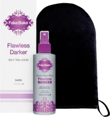 Produktbild von Fake Bake Flawless Darker Selbstbräunungsspray + Handschuh 2 Stk