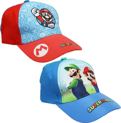Produktbild von Super Mario Luigi Kinder Jungen Basecap Baseball Kappe – Rot / 52