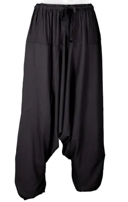 Produktbild von Haremshose, Pluderhose, Pumphose, Aladinhose - Schwarz, Damen, Viskose, Hosen