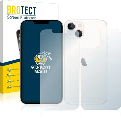 Produktbild von BROTECT Entspiegelungs Schutzglas für Apple iPhone 13 (Display+Rückseite) Schutzfolie Panzer Folie Glas Display Schutz matt