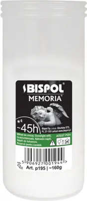 Zdjęcie produktu dla Wkład do zniczy parafinowy BISPOL P195 45H 1szt.