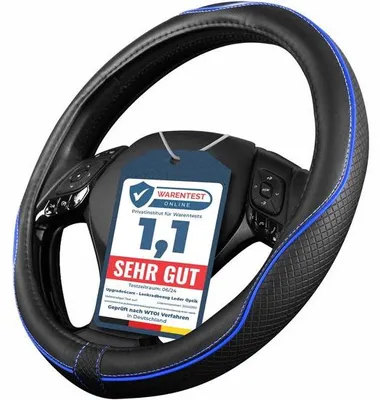 Image de Housse de volant en simili-cuir noir 37-39 cm Housse de volant de voiture