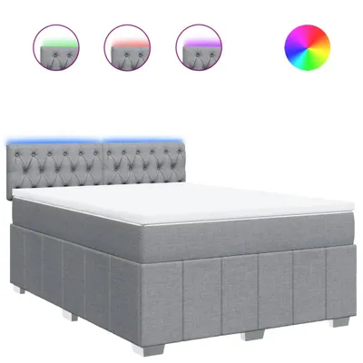 Obrázek produktu pro vidaXL Postel Boxspring s matrací Light Grey 140x190 cm Látka