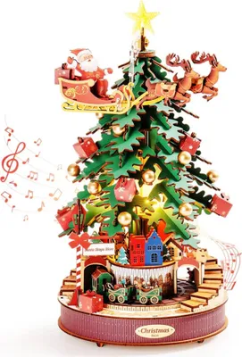 Image de RoboTime 3D Jigsaw Toy Boxes en bois Arbre de Noël