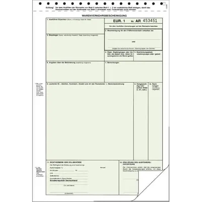 Immagine prodotto di RNK Verlag Modulo " di circolazione EUR.1"