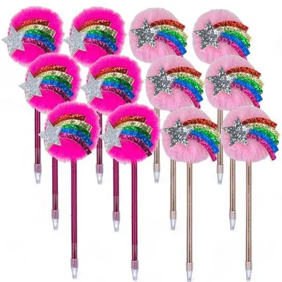 Produktbild von Regenbogenschreiber - 12er Set - 21 cm - Plüsch - Farbenfroh - Für Schule und Büro