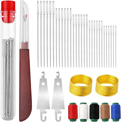 Produktbild von 41-teiliges Nähnadeln Set mit Einfädler und Stahlnadeln für Reparaturen