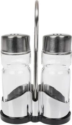 Produktbild von APS Salz und Pfeffer Menage "Economic" | Glas und Edelstahl | 5 Sets