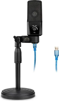 Produktbild von Áengus ES310 USB Mikrofon-Set, Kondensator-Studio-Mikrofon mit Desktop-Mikrofonständer