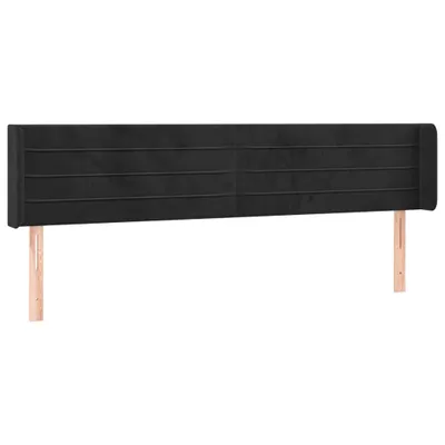 Produktbild von vidaXL Kopfteil mit Ohren Schwarz 183x16x78/88 cm Samt