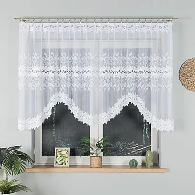 Obrázek produktu pro Dekorační oblouková krátká záclona na žabky BASTIA 120 bílá 300x120 cm MyBestHome