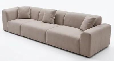 Obrázok produktu pre Obývacia izba, trojsedacia pohovka, moderný štýl, hnedý rám z dreva, vankúše, mäkká
