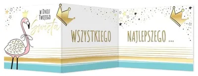 Obrázek produktu pro Karnet B6 – Skládací přání k narozeninám s motivem plameňáků