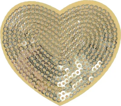 Produktbild von Aufbügler 1 Pailletten Herz 55x60mm zum Aufnähen Aufbügeln, Farbe:gold