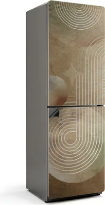 Produktbild von Abstrakte Linien und Kreise – Magnetische Kühlschrank Abdeckung – Dekorfolie magnetisch Küche – Kühlschrank Magnet Deko – selbstklebende Magnettafel – Magnetfolie für Kühlschranktür – 60x190 cm
