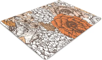 Produktbild von Stuhlunterlage Bürostuhlunterlage 120 cm x 90 cm Bodenmatte Bürostuhlunterlage - Orange Rosen