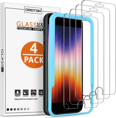 Produktbild von Glasfolie iPhone SE 2022/2020/8/7/6, 4er Set, Schutzfolie, 9H Härte