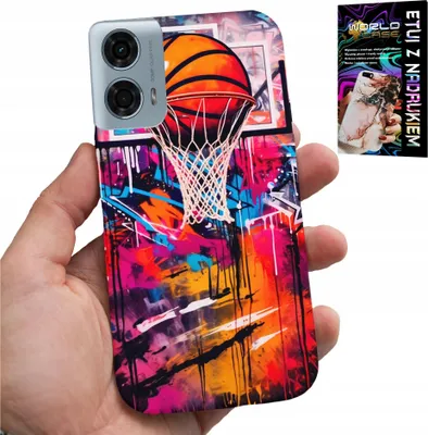 Obrázok produktu pre Puzdro pre telefón Motorola G34 5G – motív: basketbal, NBA, pouličné graffiti, kôš, pre fanúšikov