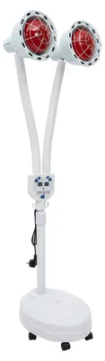 Obrázek produktu pro Elektrická infračervená terapeutická lampa, nastavitelná v rozsahu 360°, s dvojitou hlavou, bílá barva