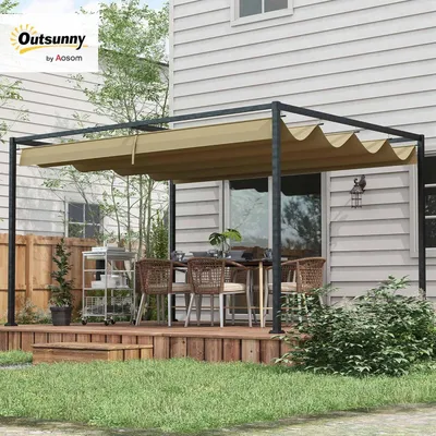 Produktbild von Pergola – Gartenüberdachung – Terrassenüberdachung – Gartenpavillon – Außenbereich – Verstellbares Schiebedach