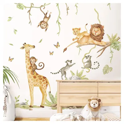 Produktbild von Wandsticker mit Dschungeltieren für das Kinderzimmer