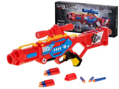 Produktbild von KIK - Gewehr-Werfer Blaze Storm rot + Darts