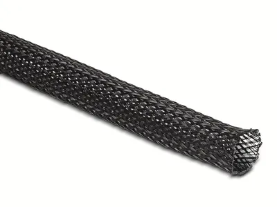 Produktbild von HELLERMANNTYTON Geflechtschlauch, aufweitbar, 170-80150, HLB15-PET-BK, schwarz,10 Meter, Spenderbox